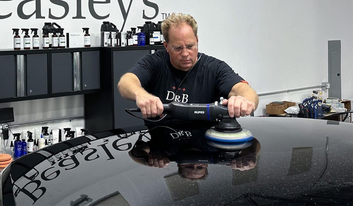 Polishing black paint