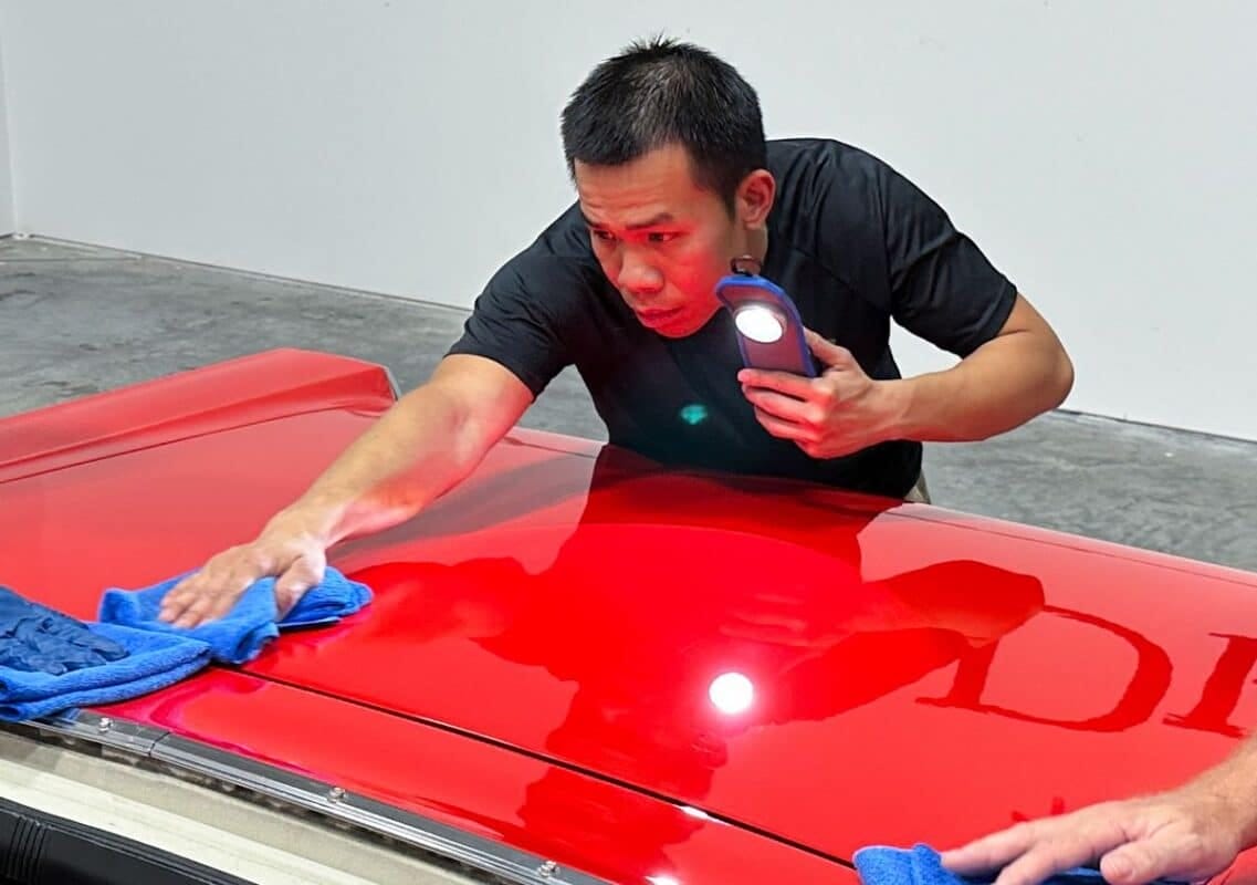 Wiping away and inspecting results
